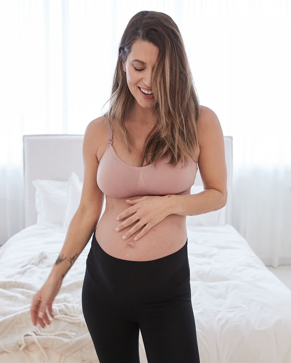 Seamless VNeck Nursing Bra Thyme Maternity RW&CO.