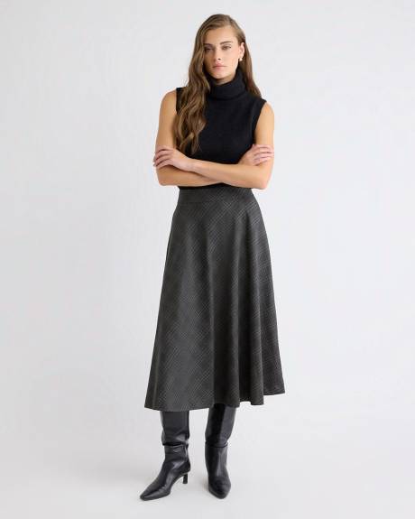 Veste Sans Manches à Col Roulé en Tricot Pelucheux