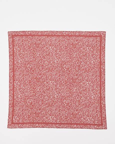 Square Scarf with Floral Print