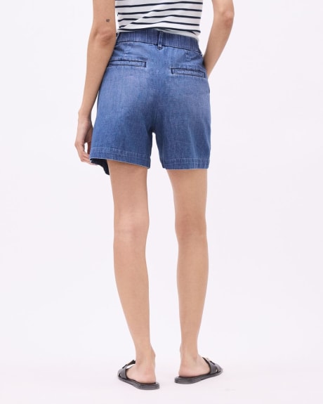 Semi-Wide Denim Shorts