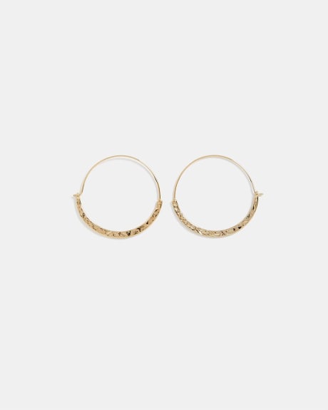Hammered Thin and Thick Hoop Earrings
