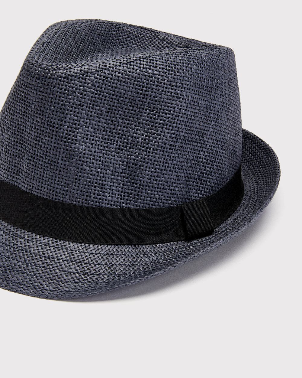 Navy blue straw Fedora hat RW&CO.