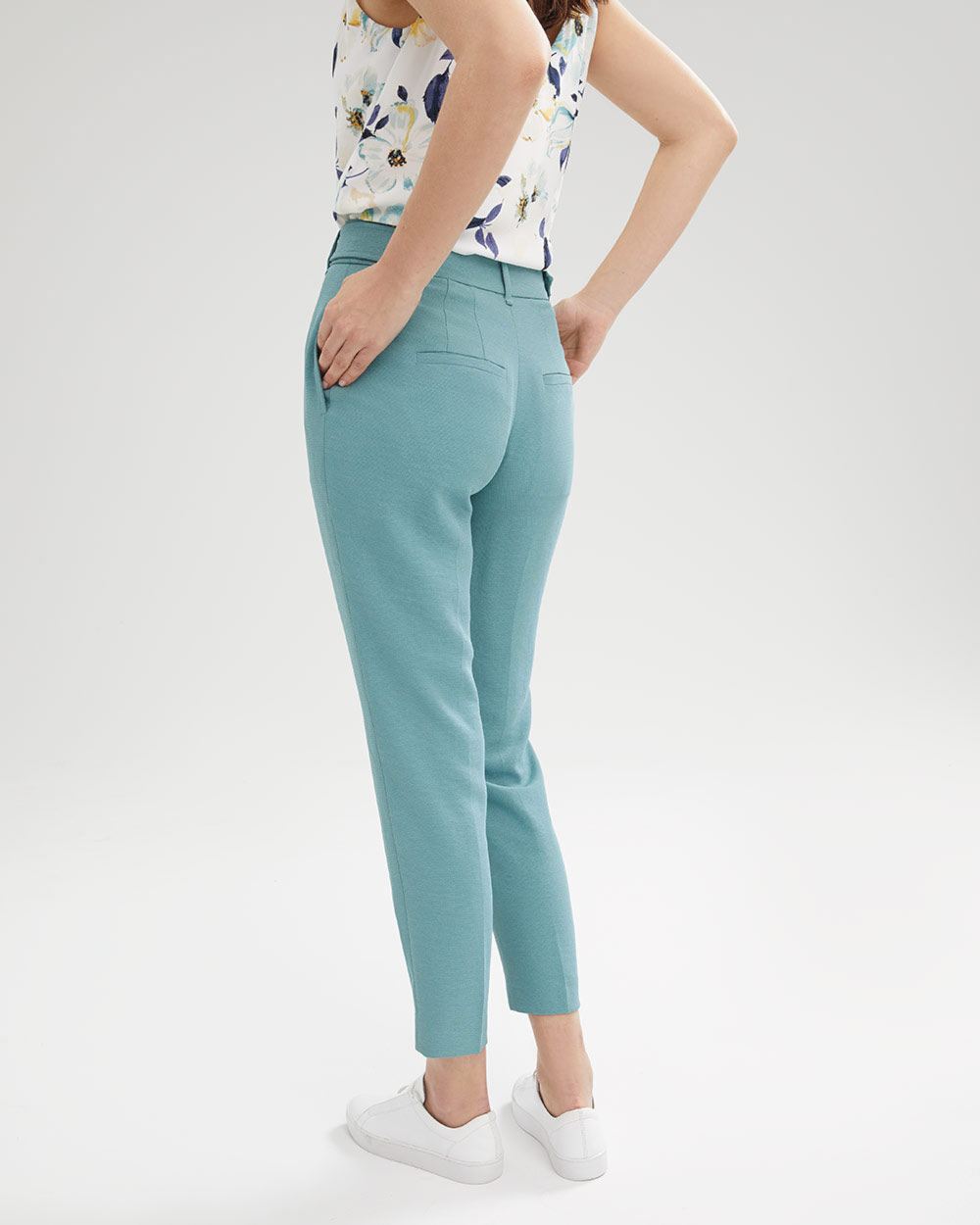 Textured High-Waisted Tapered-Leg Pant - 28"