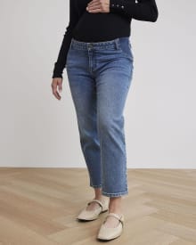 Vintage Wash Slim Ankle Leg Jeans - Thyme Maternity