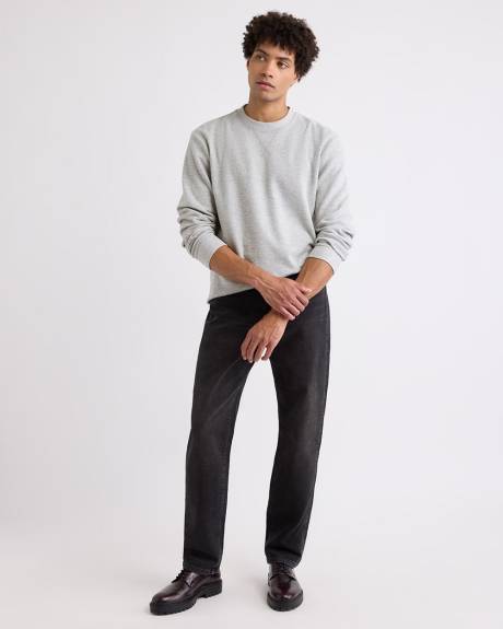 Pull Côtelé à Manches Longues et Col Rond