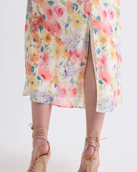 Sleeveless Midi Cocktail Dress with Cape