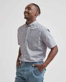 Short-Sleeve Cotton Shirt with Print