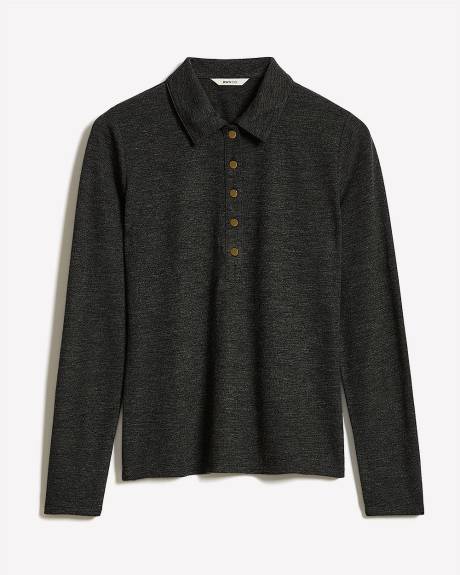 Polo Ajusté à Manches Longues