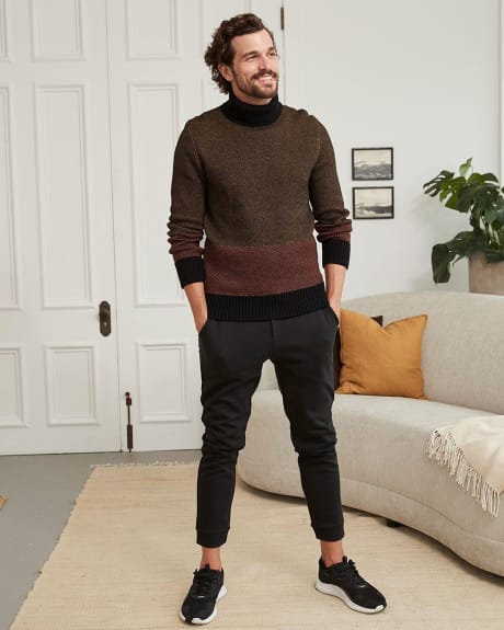 Turtleneck Sweater with Black Trims