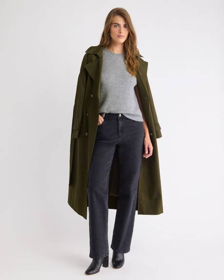 Wool-Blend Cap-Sleeve Crew-Neck Boxy Sweater