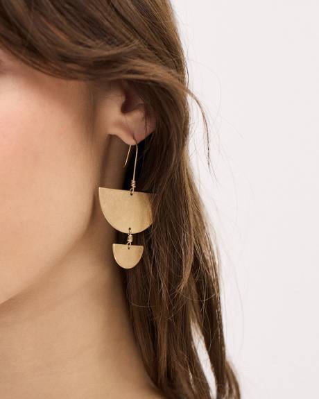 Boucles d'Oreilles avec Pendentifs en M&eacute;tal Dor&eacute;