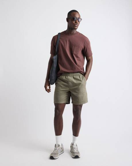 Cotton-Blend Short with Elastic Waistband