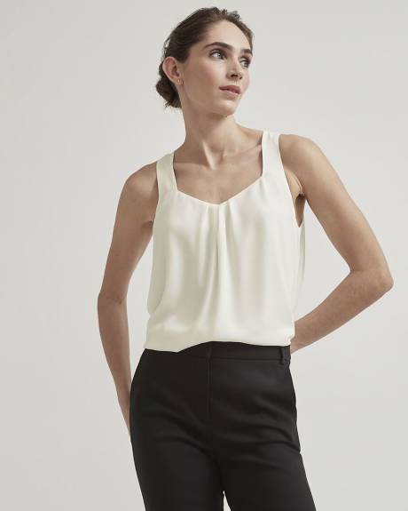 Silky Crepe Square-Neck Cami