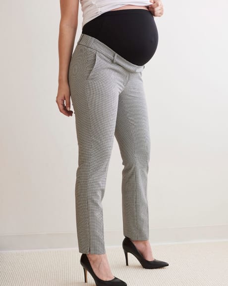 Mini Houndstooth Slim Ankle Pant - Thyme Maternity
