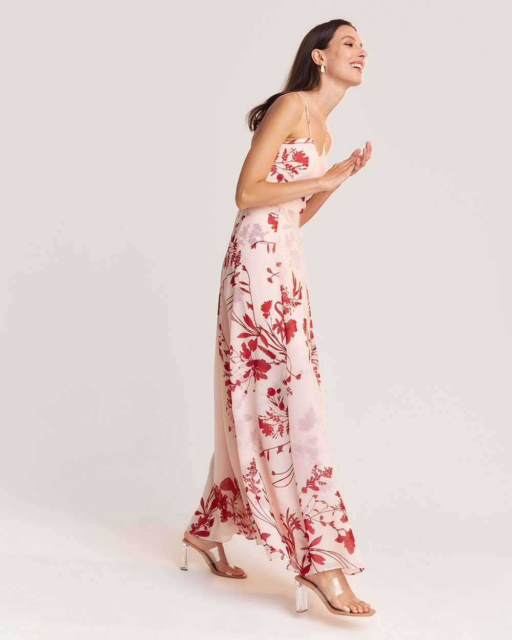 Chiffon Fit and Flare Halter Gown