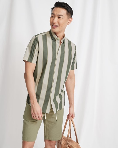 Tailored Fit Short Sleeve Bold Stripes Shirt