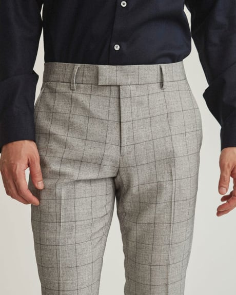 Slim Fit Light Grey Windowpane Suit Pant