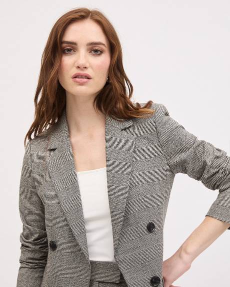 Double-Breasted Open Blazer