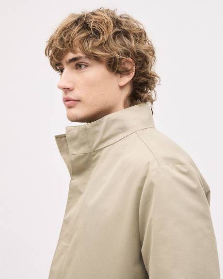 Classic Mackintosh Coat with Funnel Neckline