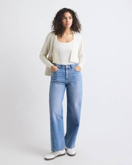 Cardigan Court Ouvert à Manches Longues