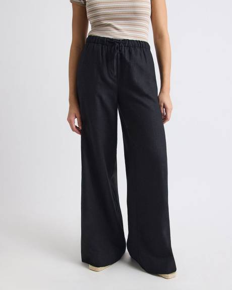 Linen Mid-Rise Wide-Leg Pant