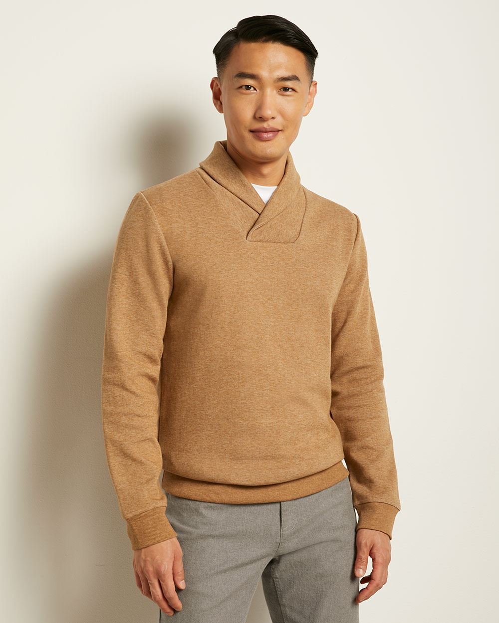 shawl collar pullover