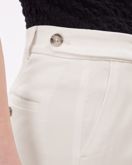 Pantalon en Sergé à Taille Mi-Haute et Jambe Fuselée