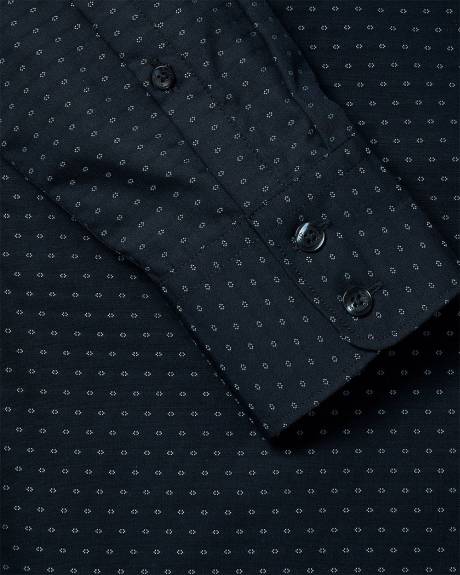 Chemise Habillée Marine à Coupe Étroite à Motif Géométrique