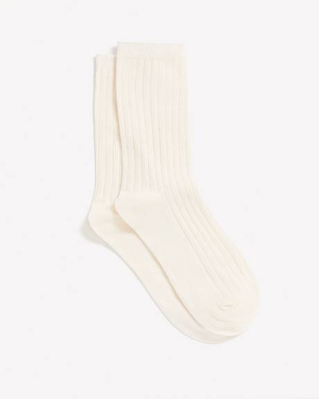 Ribbed Crew Socks