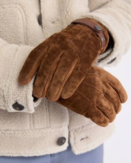 Suede Gloves with Tab