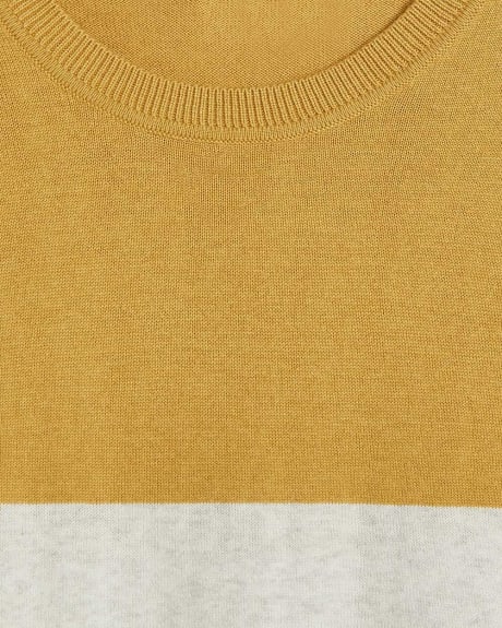 Organic Cotton Colour Block Crew-Neck Sweater