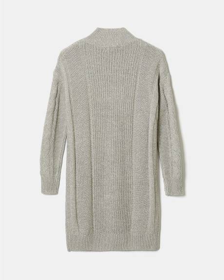 Cable-Stitch Sweater Dress with Half-Zip