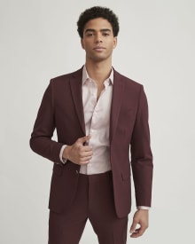 Slim Fit Burgundy Stretch Suit Blazer