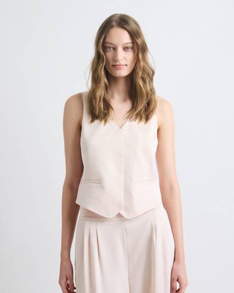 Sleeveless Short Satin Vest