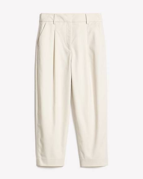 Twill High-Rise Barrel Ankle Pant
