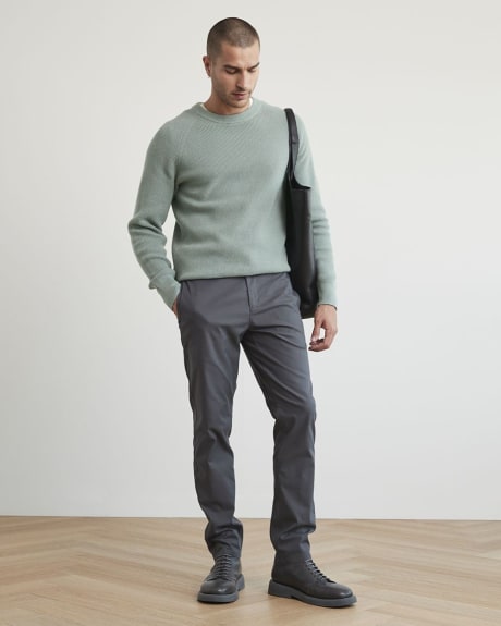 Long-Sleeve Crew-Neck Waffled Sweater