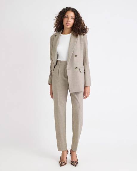 Taupe Tapered-Leg High-Rise Ankle Pant