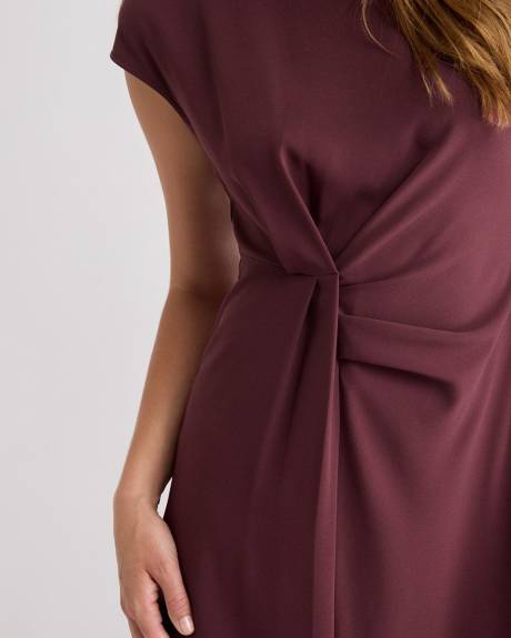 Sleeveless Midi Dress with Draped Detail