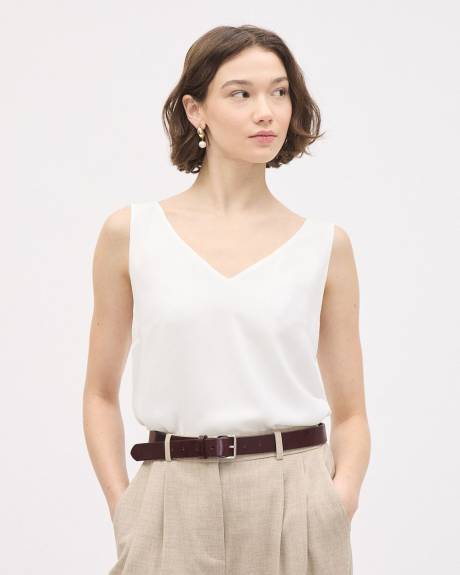 Blouse Sans Manches &agrave; Col V