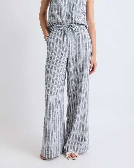 Linen High-Rise Wide-Leg Pant