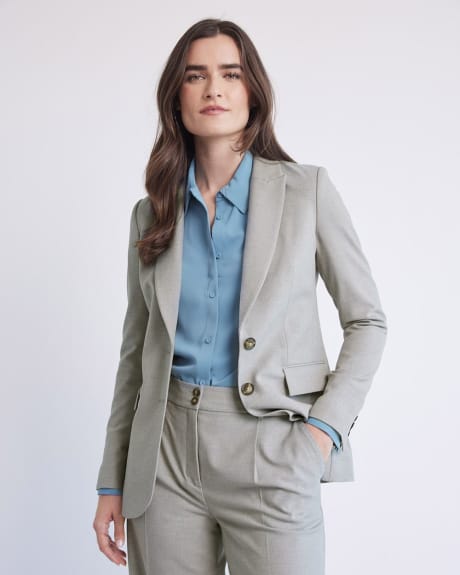 Fitted Two-Button Taupe Blazer
