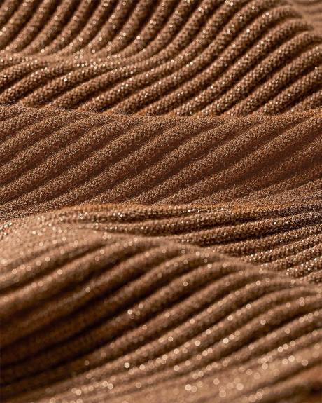 Haut Moulant à Manches Longues et Col Montant avec Fibres Métalliques