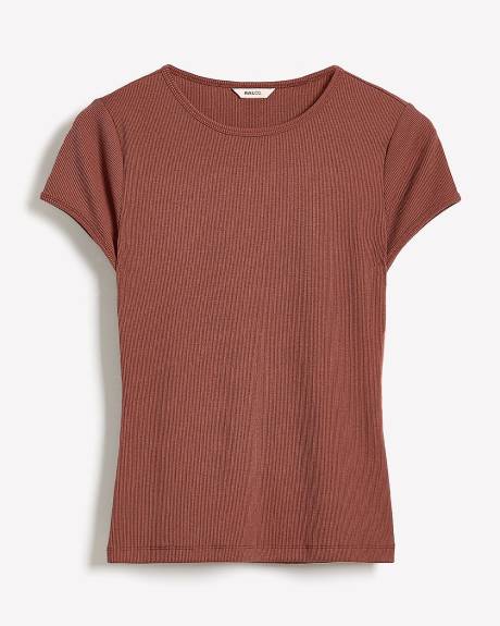 Crew-Neck Ribbed T-Shirt