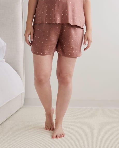 Satin Dot Print Sleep Shorts - Thyme Maternity