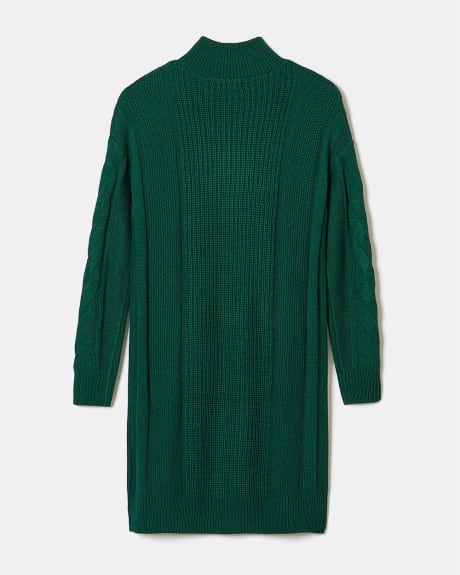 Cable-Stitch Sweater Dress with Half-Zip