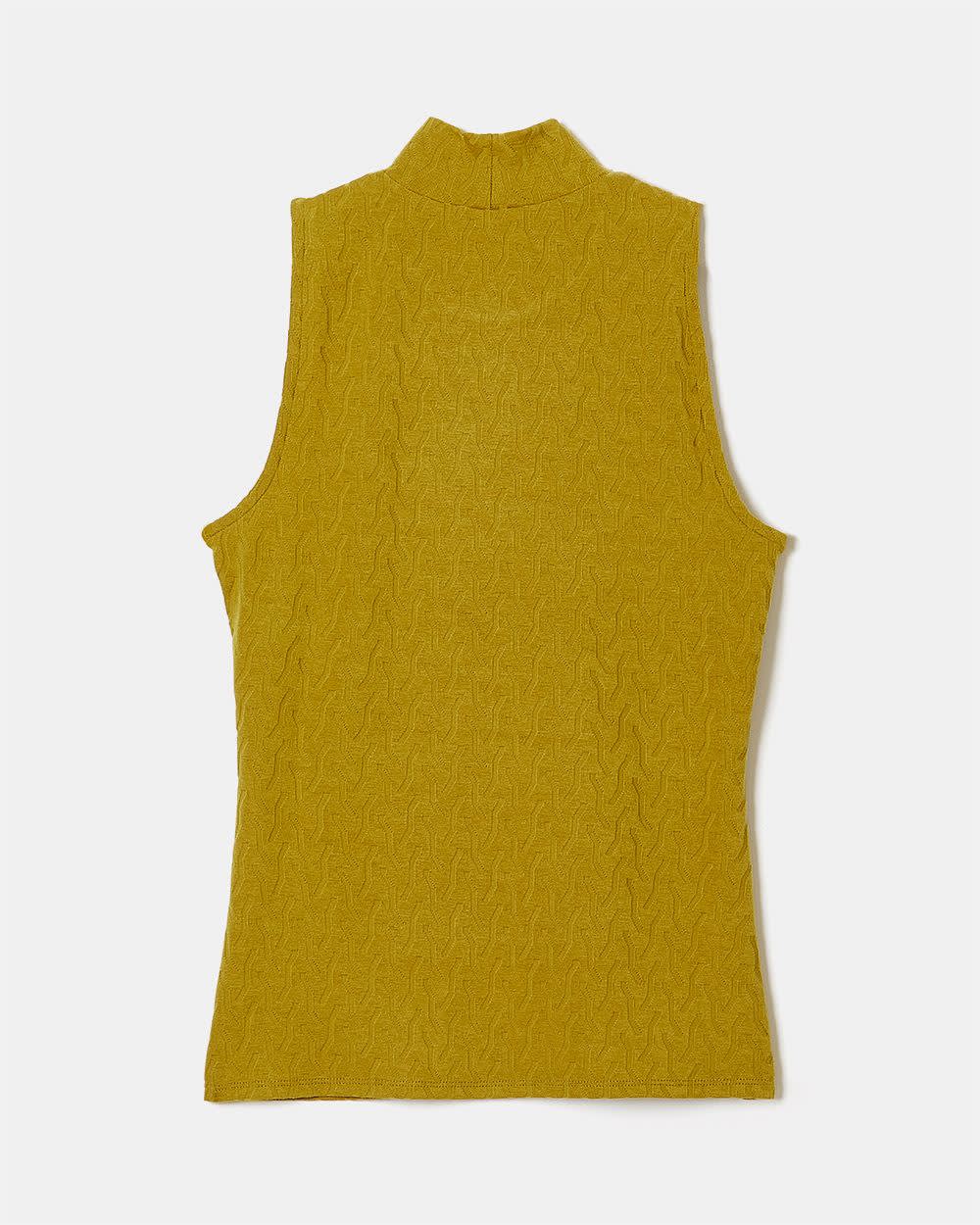 Brushed Jacquard Sleeveless MockNeck TShirt RW&CO.