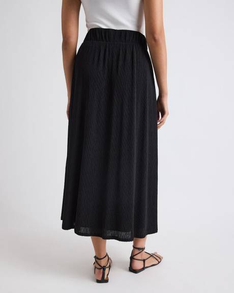 High-Rise Flare Midi Skirt