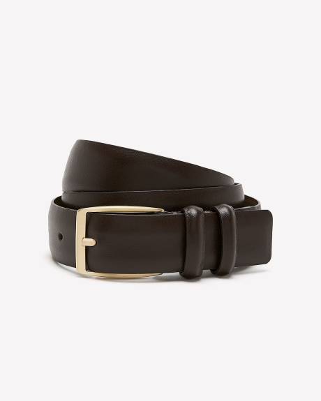 Ceinture Habillée en Cuir avec Boucle Carrée