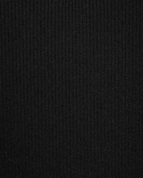 Haut Côtelé à Manches Longues et Col Dégagé