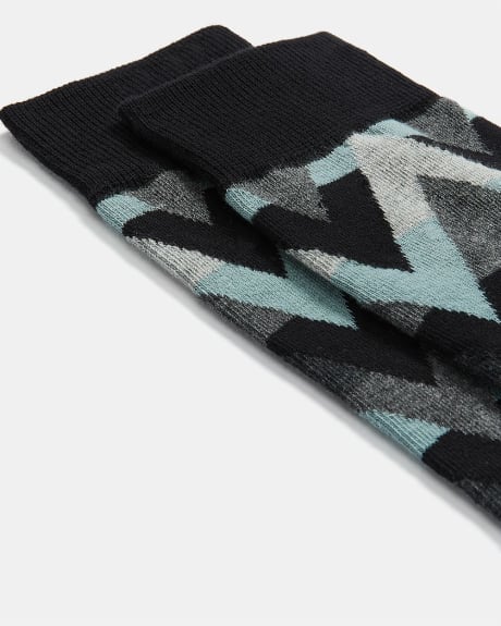 Black and Grey Geo Socks